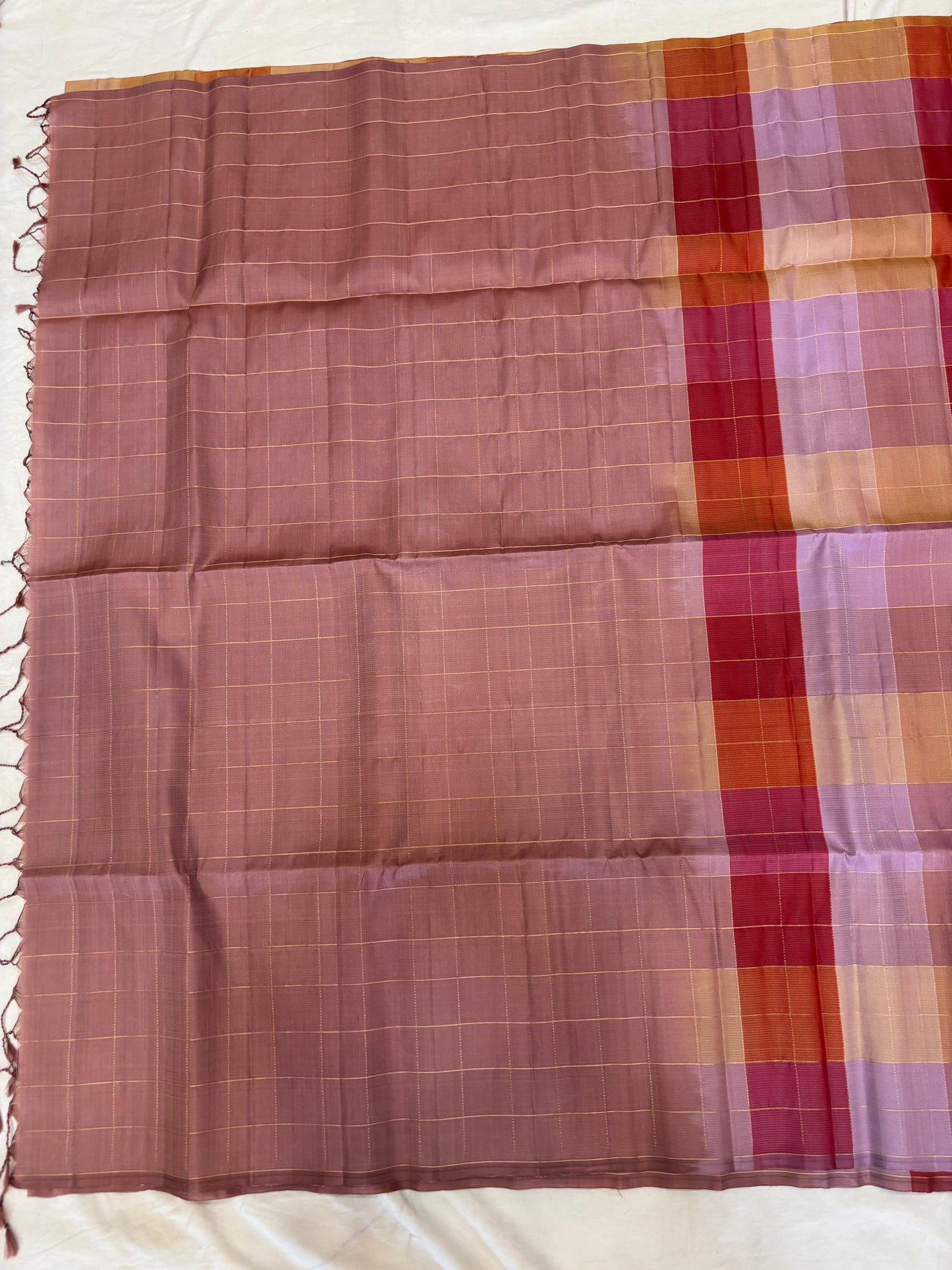 Kattam constrast color softsilk saree - Pure silk saree