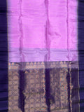 Leelavathi purple handloom softsilk saree - Pure silk saree- Contrast color