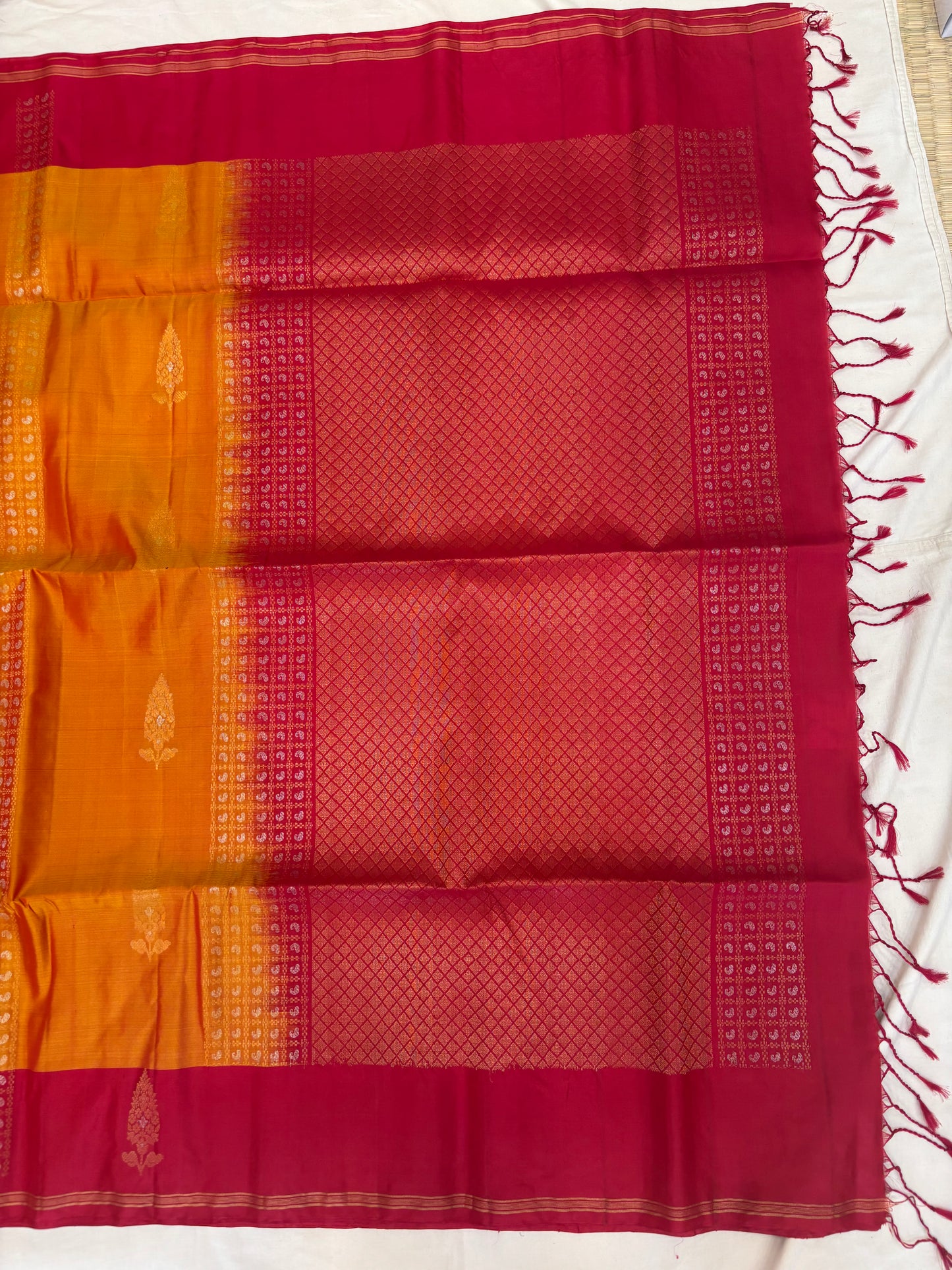 Mahiya orange softsilk saree - Pure silk saree