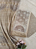 Semi Tussar with circle print - 2 colors