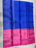 Vairam blue & pink bridal brocade softsilk saree - Pure silk saree