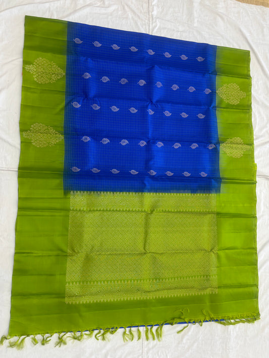 Devyani handloom softsilk saree checked design - Pure silk saree - GA105