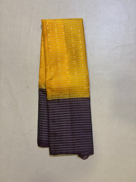 Mithila yellow handloom softsilk saree - Pure silk saree