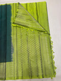 Tanvi bottle green softsilk saree - Vaira oosi design - Pure silk saree