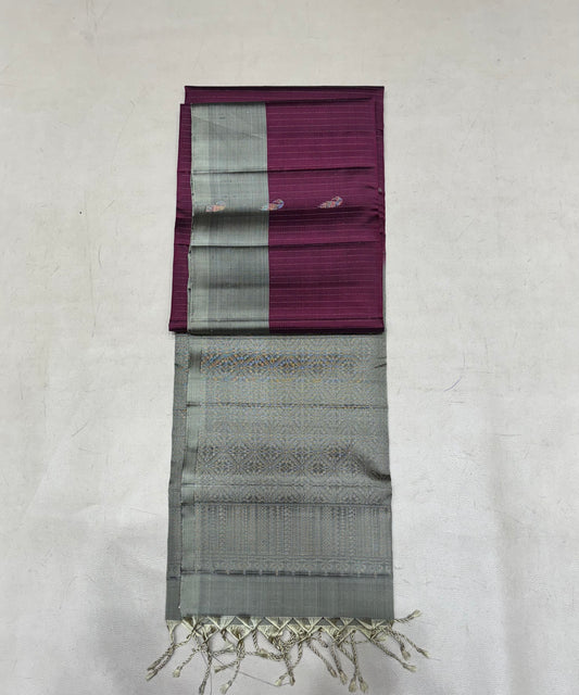 Paari purple color handloom softsilk saree - Pure silk saree