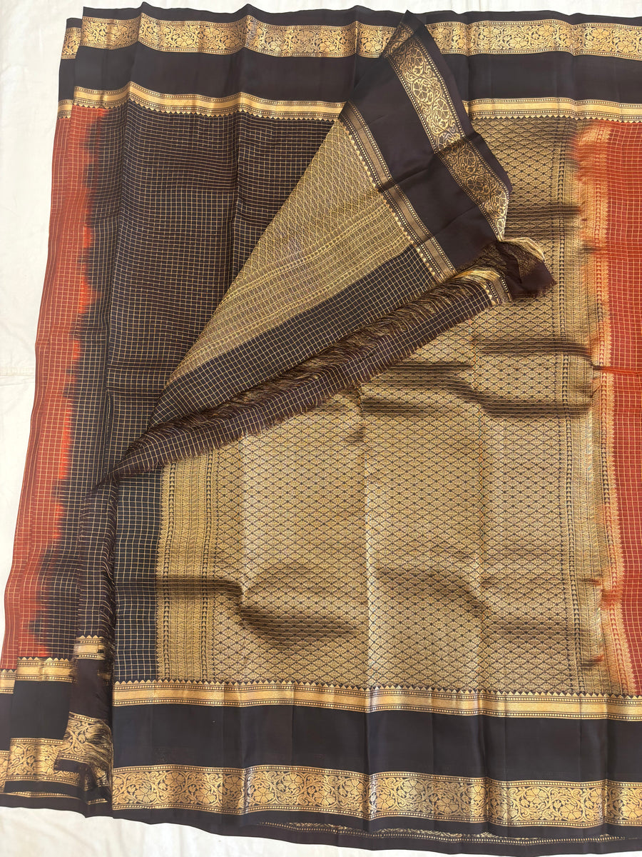 Bhavani rust orange softsilk saree - Pure silk saree