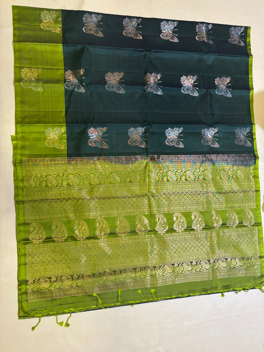 Ramani green handloom softsilk saree- Pure silk saree-set6