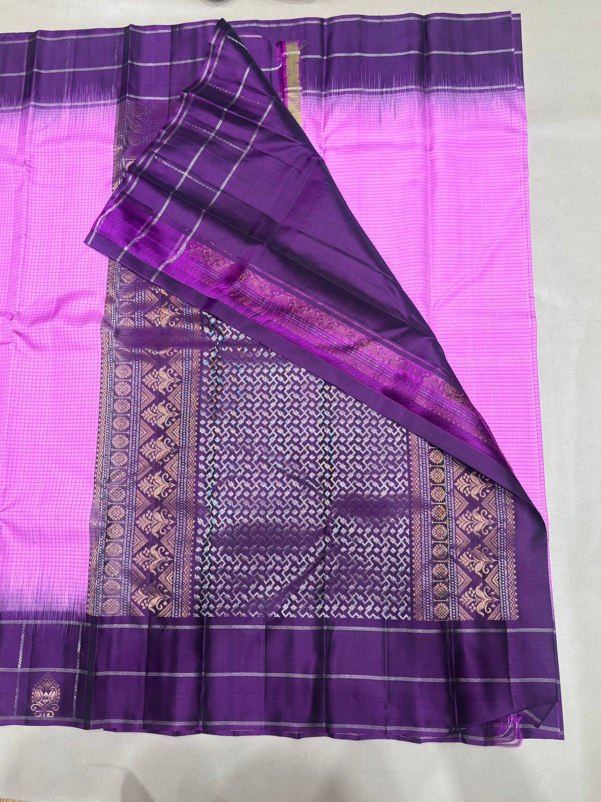 Kairavi thread checked handloom softsilk saree - Pure silk saree
