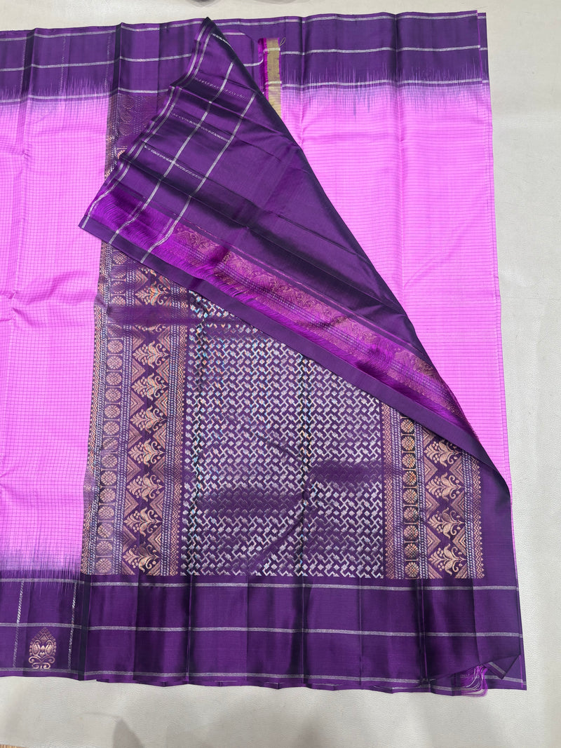 Kairavi thread checked handloom softsilk saree - Pure silk saree