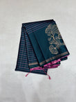 Charvitha bottle green handloom softsilk saree - Pure silk saree