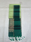 Leelavathi green handloom softsilk saree - Pure silk saree- contrast color