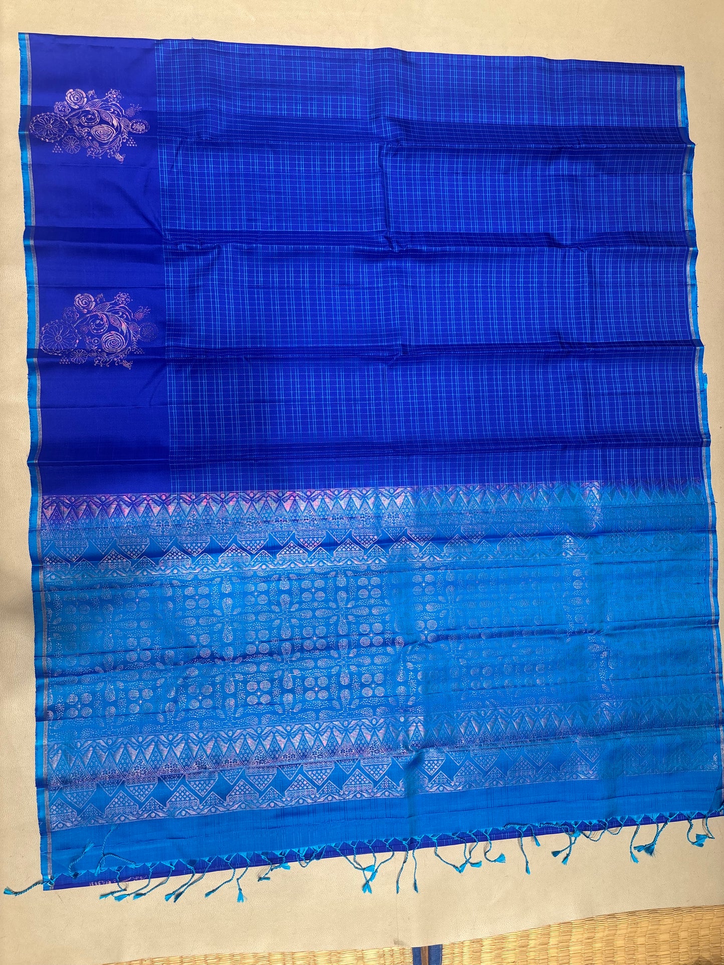 Rishitha dark blue handloom softsilk saree - Pure silk saree-AK1119