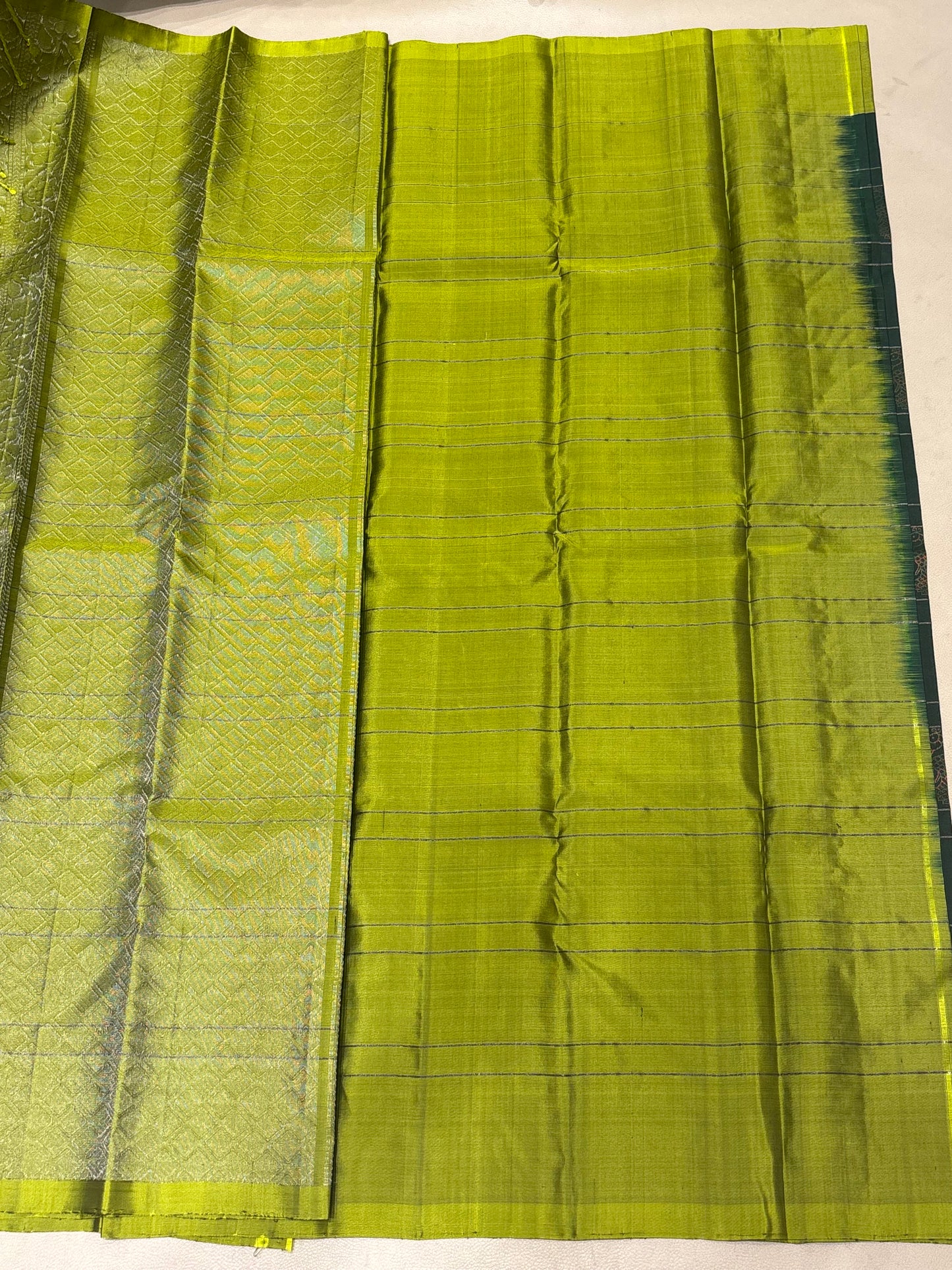 Satvik bottle green handloom softsilk saree - Pure silk saree