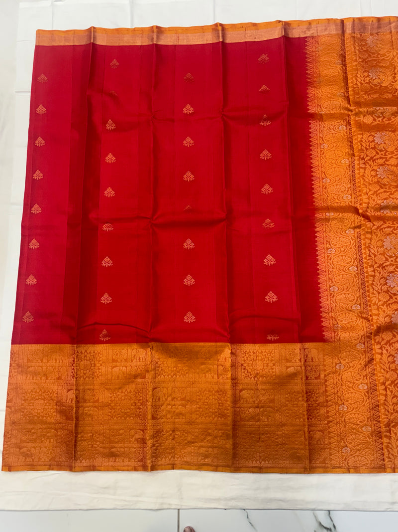 Adora Long border pure mix softsilk saree