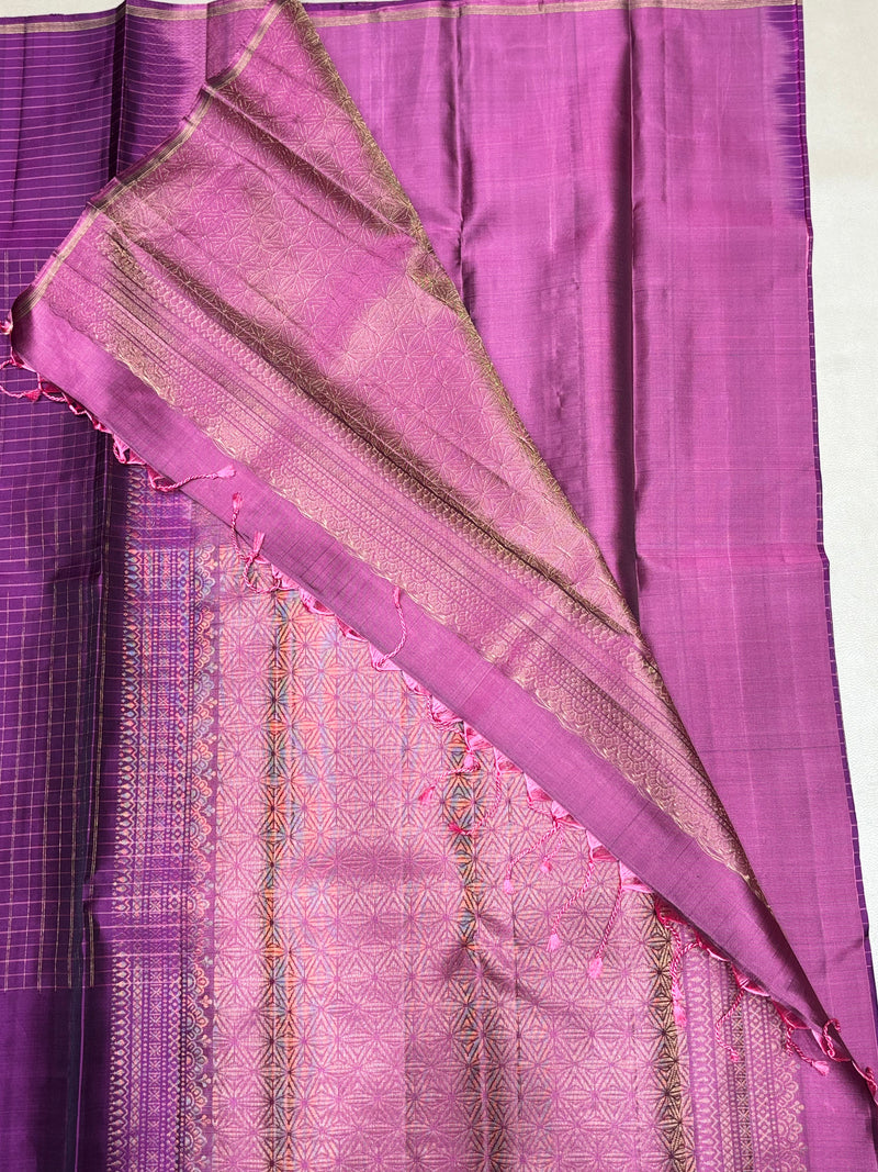 Charvitha purple handloom softsilk saree - Pure silk saree