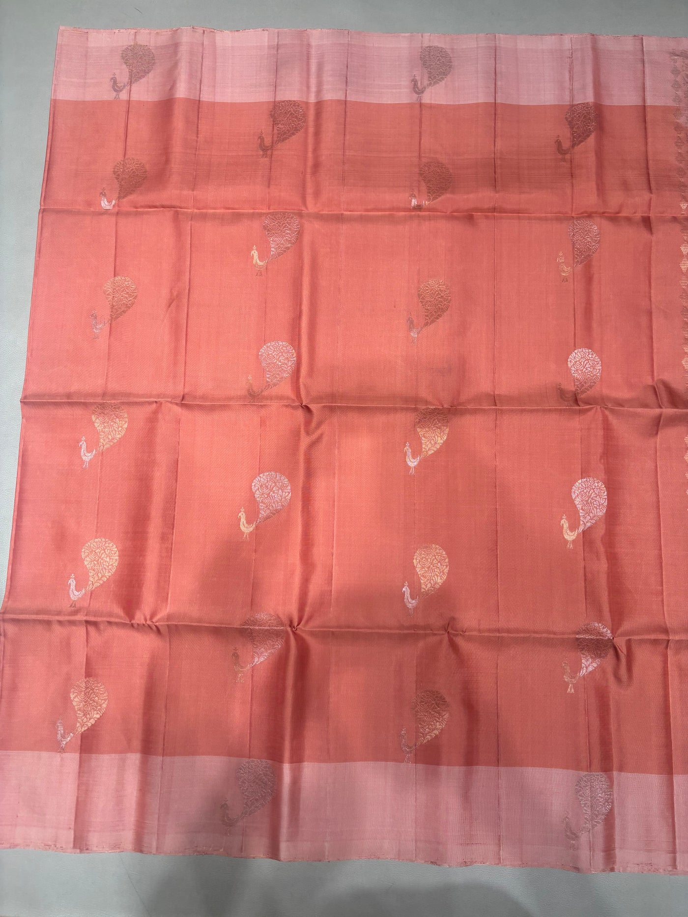 Mayuri peach pink handloom softsilk saree - Pure silk saree
