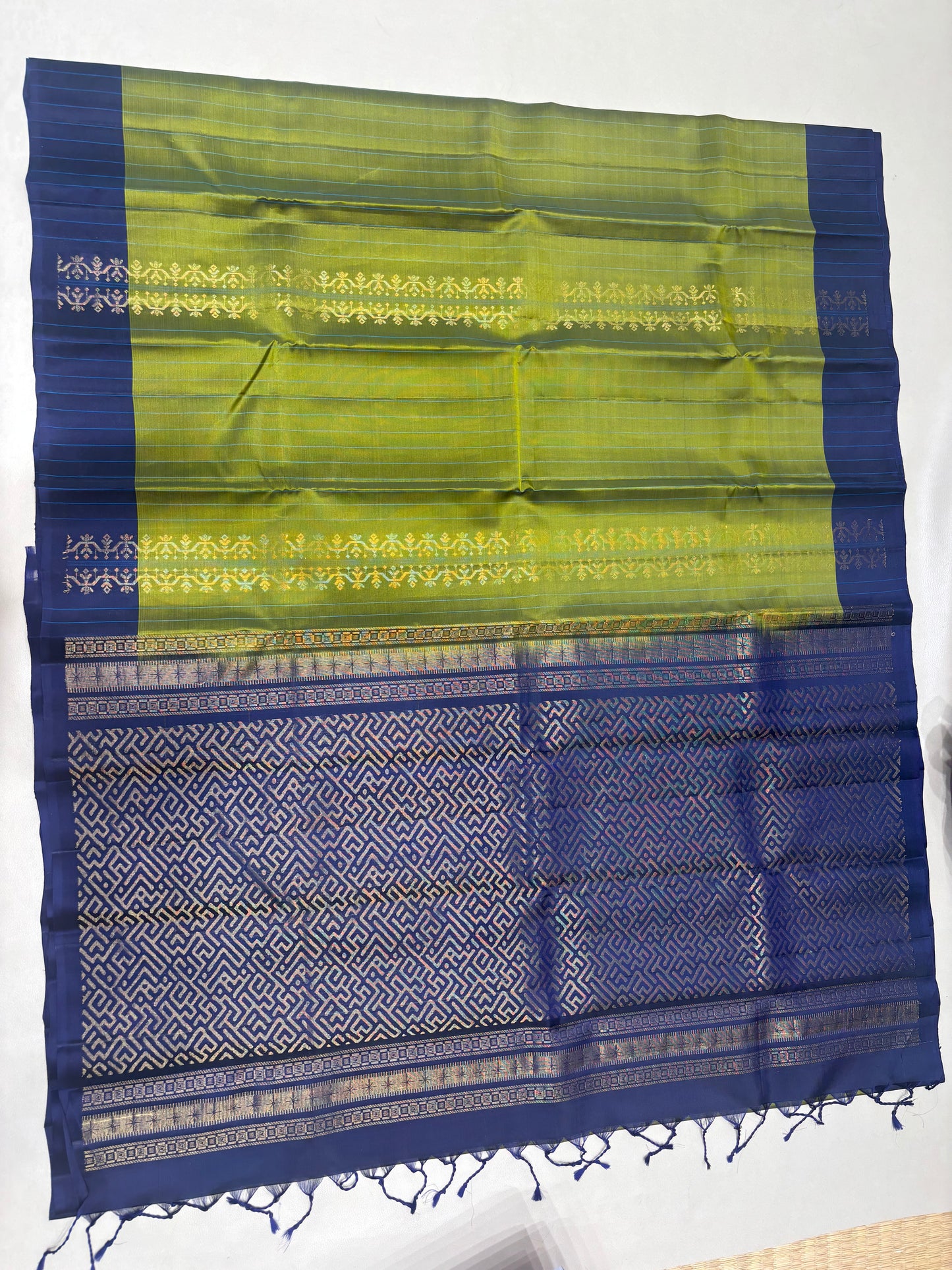 Iranya green pure mix softsilk saree