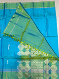 Ponkodi light blue handloom softsilk saree - Pure silk saree - GA104