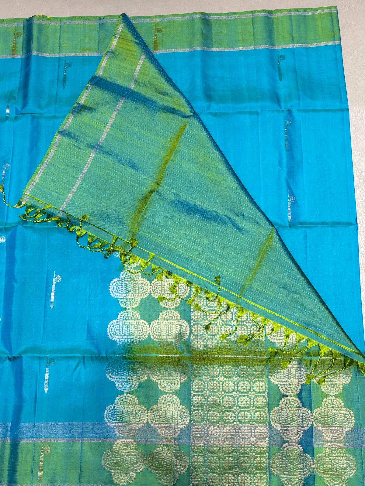 Ponkodi light blue handloom softsilk saree - Pure silk saree - GA104