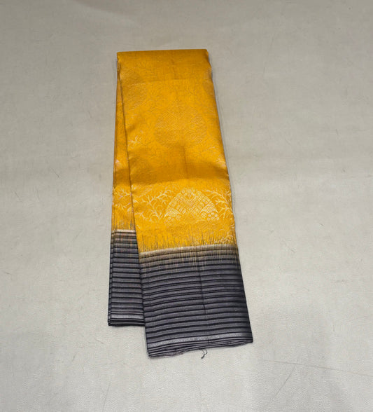 Riyanvi handloom softsilk saree- Pure silk saree- all self contrast - ASC1101
