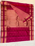 Arnavi pink handloom softsilk saree - Pure silk saree