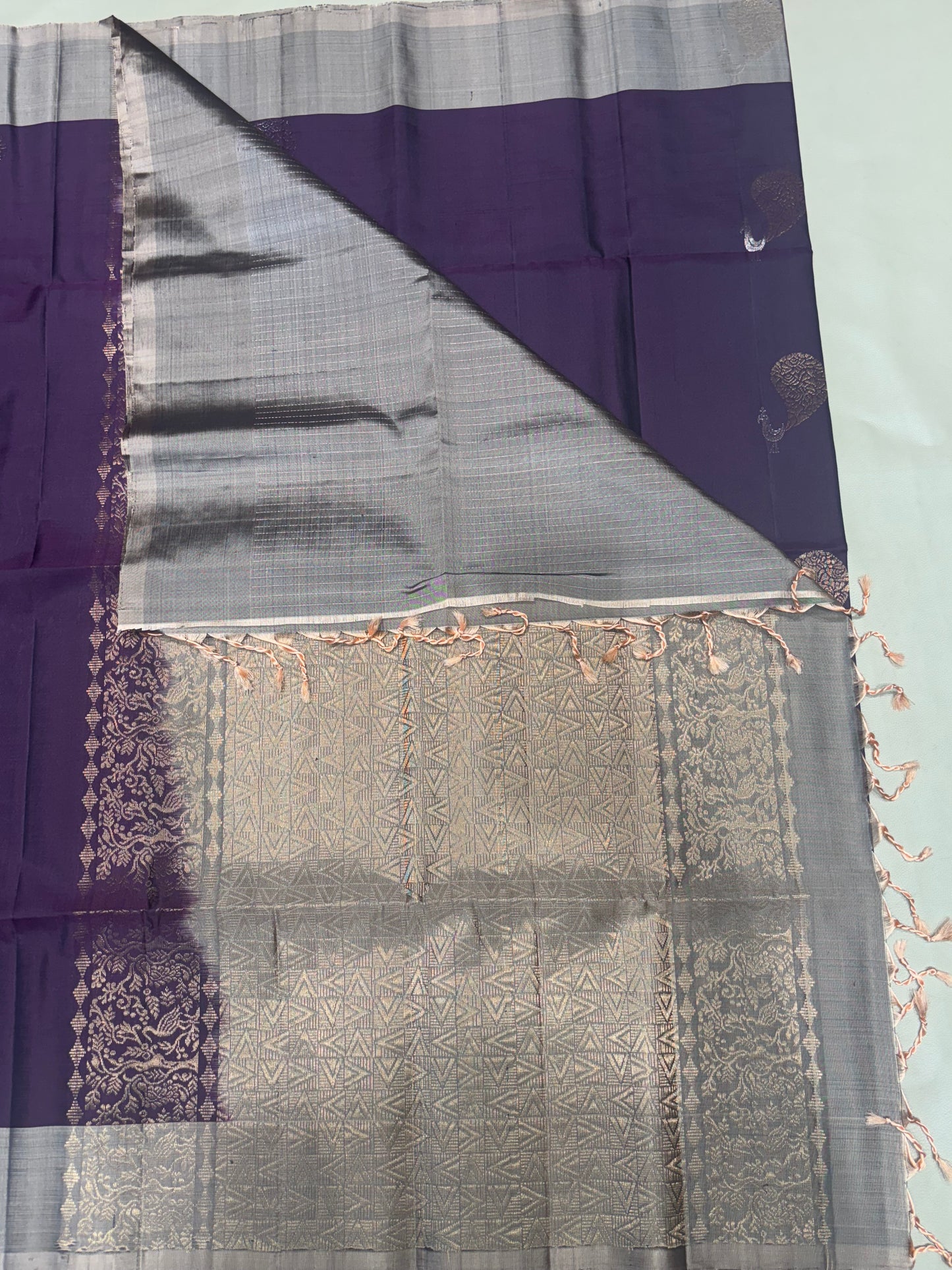 Mayuri brinjal purple handloom softsilk saree - Pure silk saree-set16