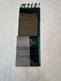 Kalanjali grey & bottle green softsilk saree - Pure silk saree-AK1111