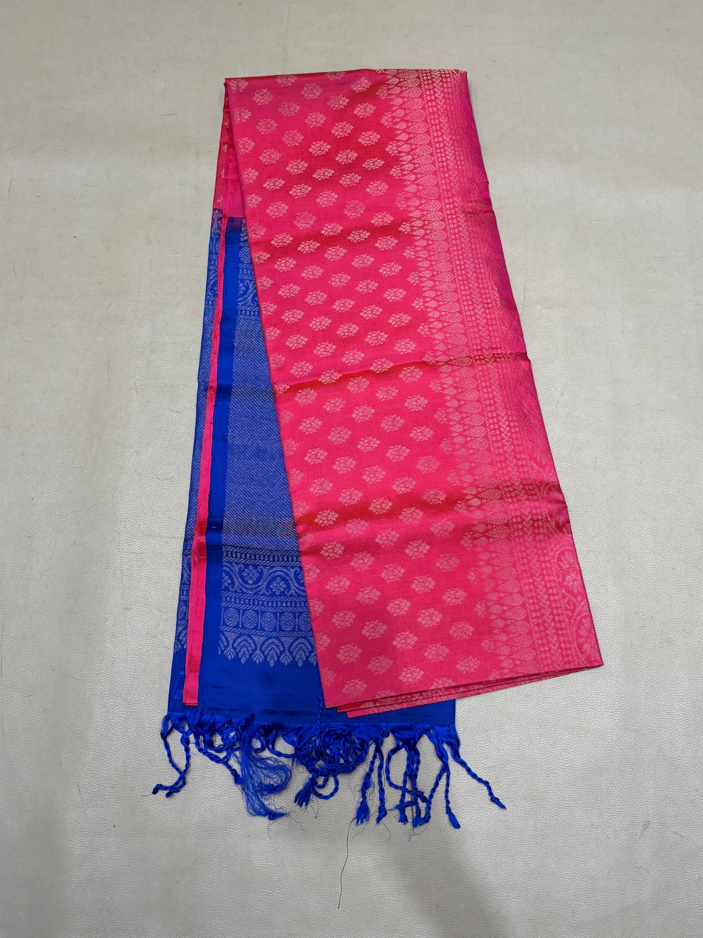 Vairam dusty rose bridal brocade softsilk saree - Pure silk saree