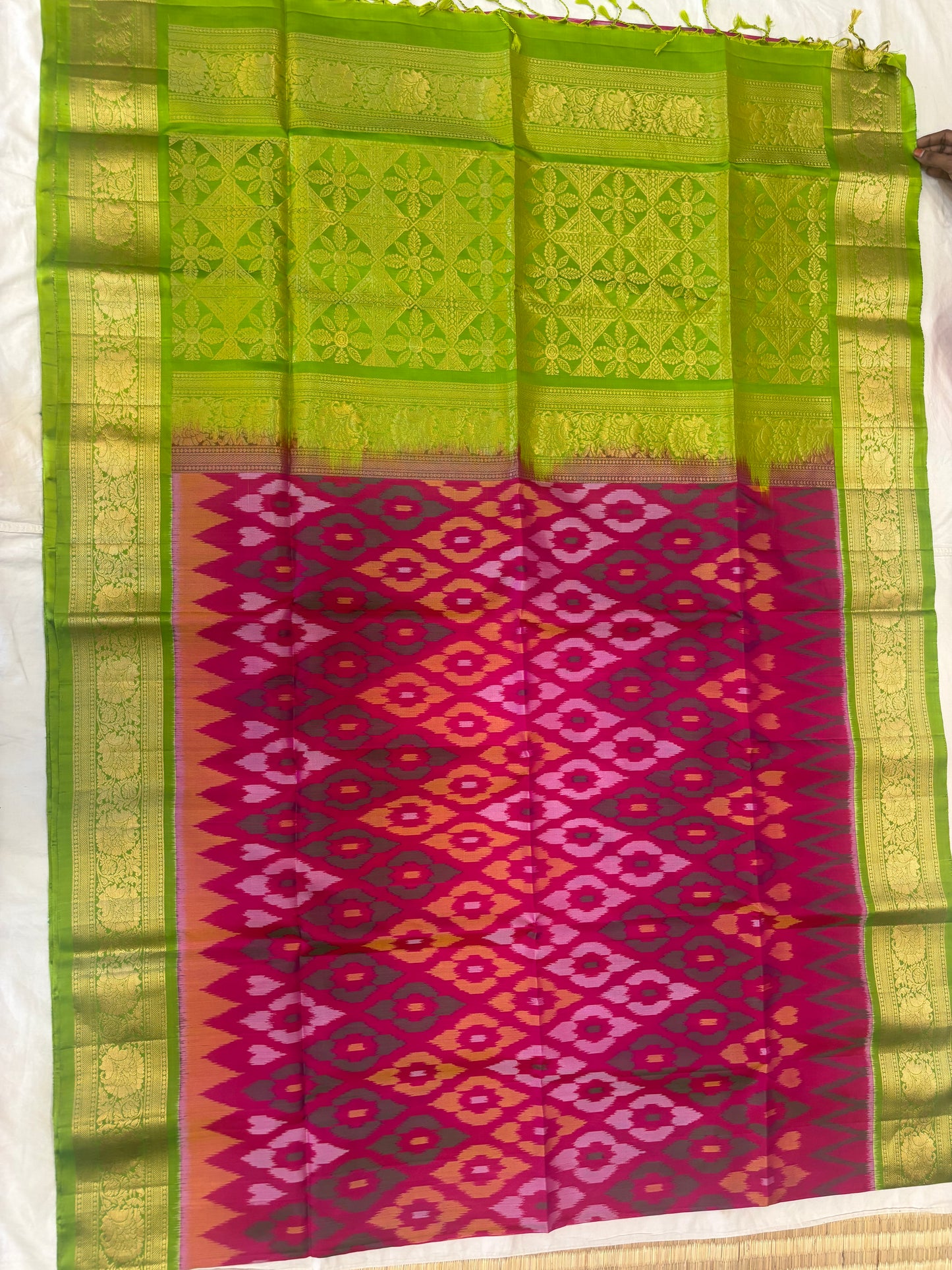 Dhanmithra handloom Pochampally softsilk saree - Pure silk saree