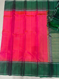 Melinam pink & green handloom softsilk saree - Pure silk saree