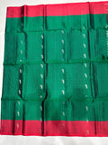 Paari green & red handloom softsilk saree - Pure silk saree