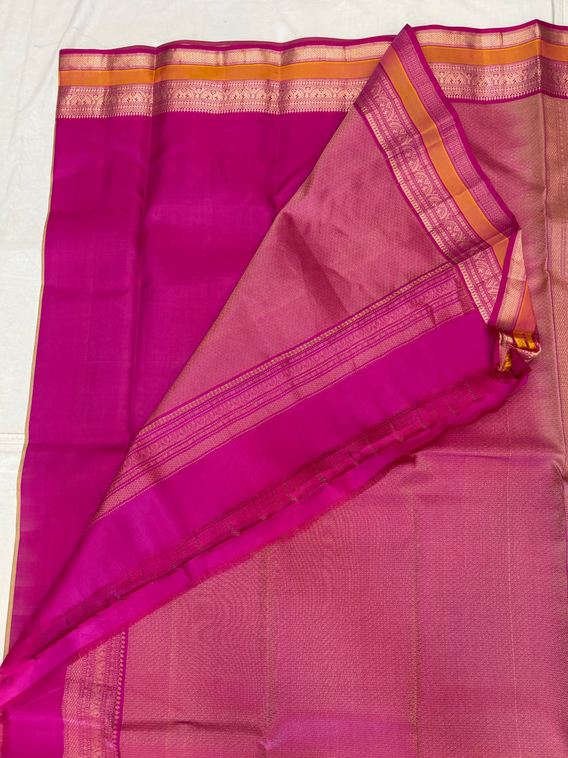 Kamakshi off white handloom Softsilk saree