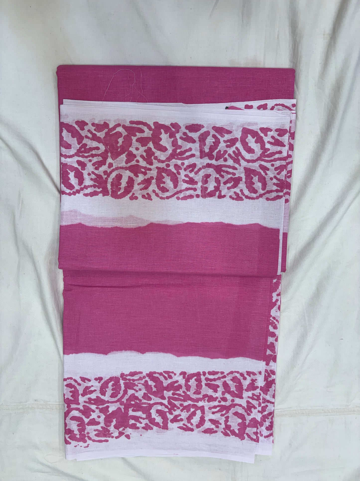 Batik print cotton saree