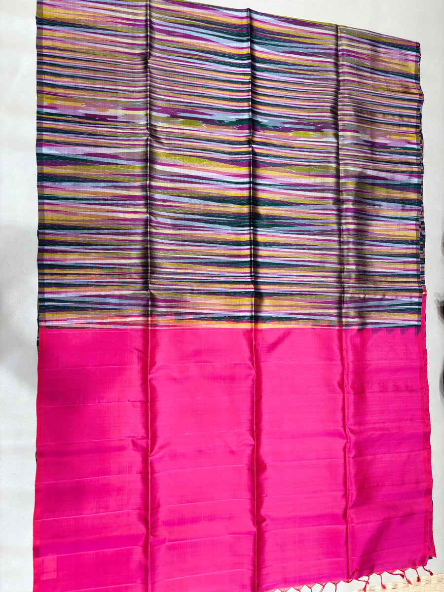 Karunya multicolor handloom softsilk saree - Pure silk saree - GA104