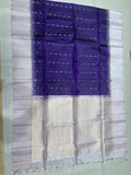 Ilai blue handloom softsilk saree - Pure silk saree- contrast color