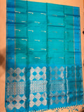 Ponkodi blue& sea green handloom softsilk saree - Pure silk saree- BA102