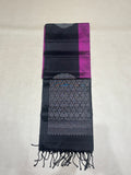 Darika pink & black handloom softsilk saree - Pure silk saree