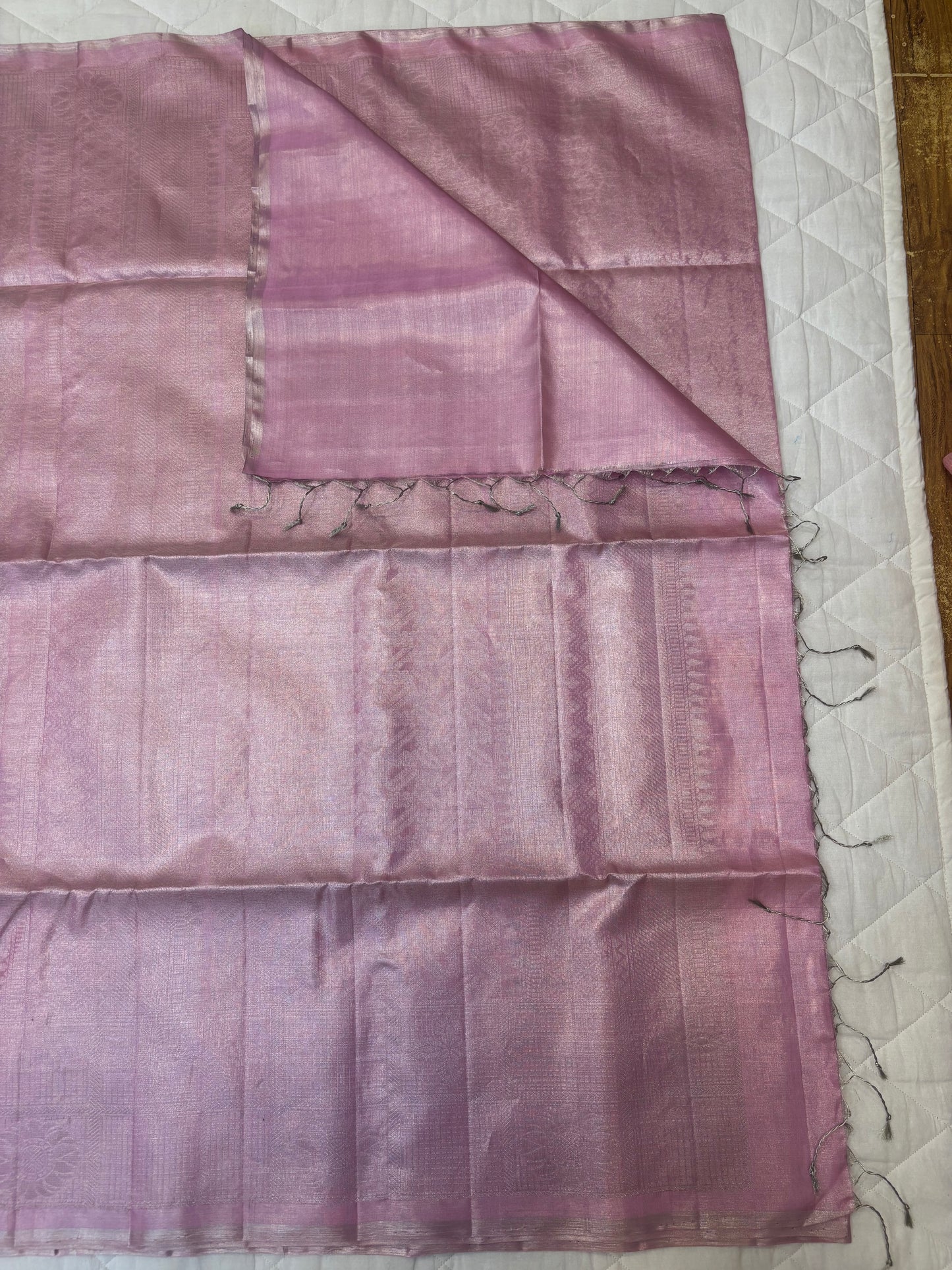 Baby pink tissue softsilk saree - Pure silk saree-AK1111