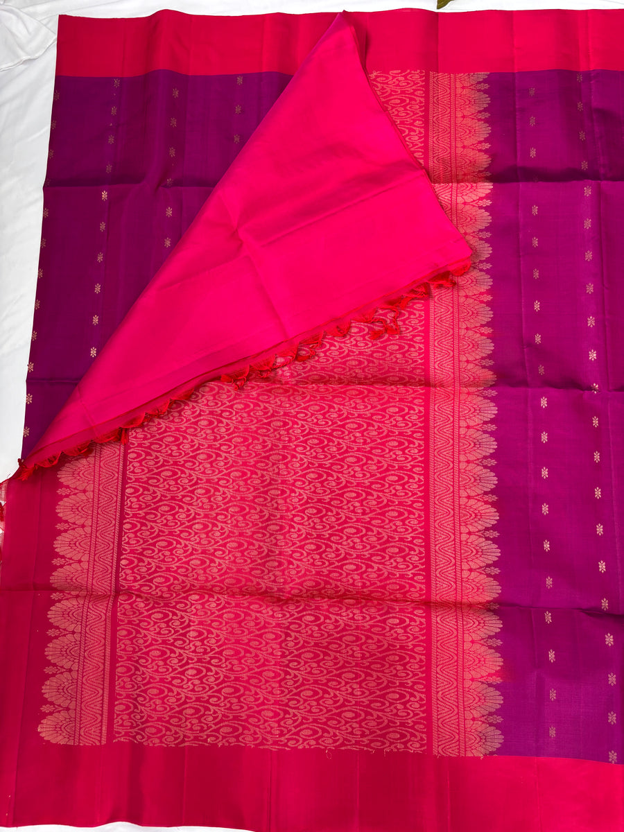 Dharani purple handloom softsilk saree - Pure silk saree
