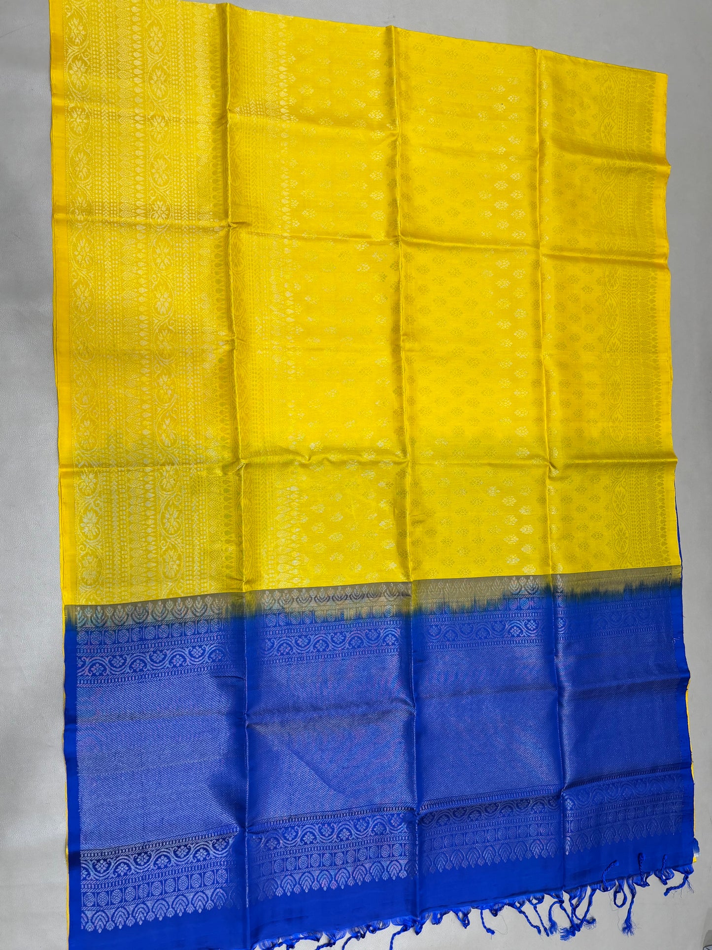 Vairam yellow bridal brocade softsilk saree - Pure silk saree