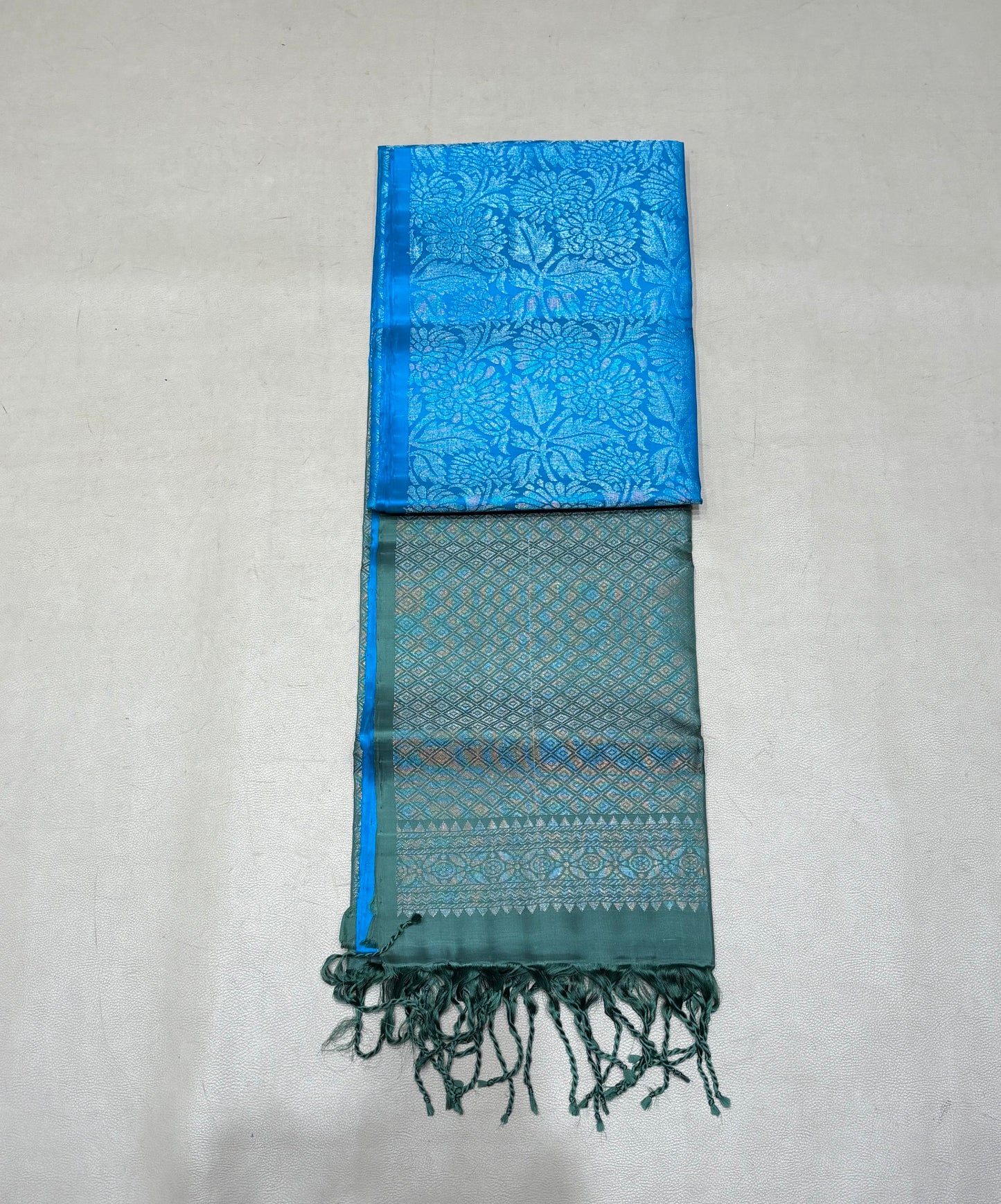 Lithika blue brocade bridal softsilk saree - Pure silk saree