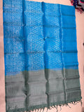 Lithika blue brocade bridal softsilk saree - Pure silk saree