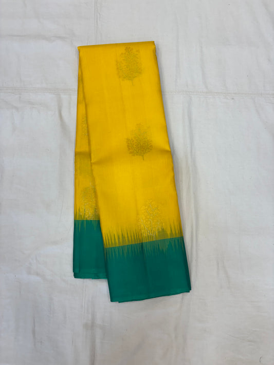 Yuvia lemon yellow & green softsilk saree - Pure silk saree-set13