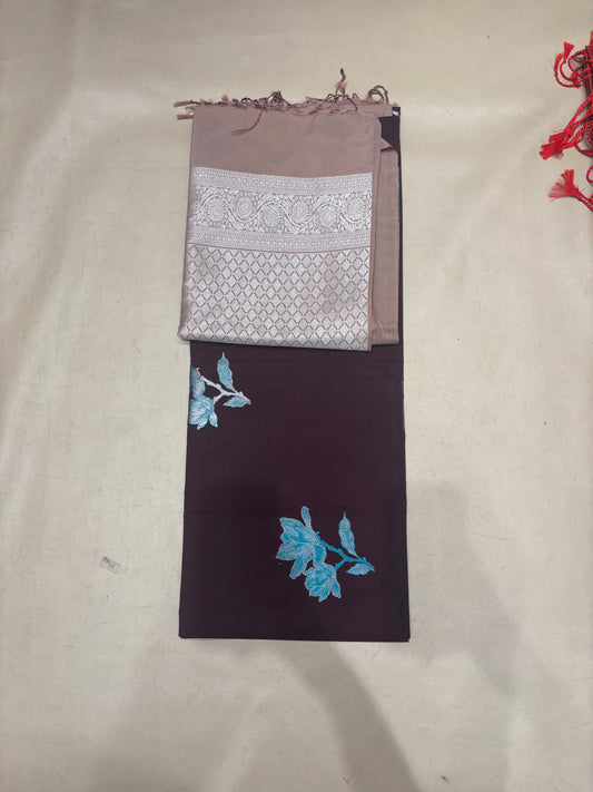 Poovi art silk saree