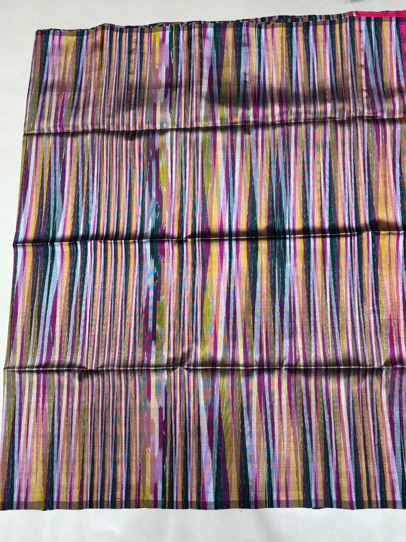Karunya multicolor handloom softsilk saree - Pure silk saree - GA104