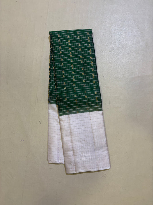 Mithila green handloom softsilk saree - Pure silk saree