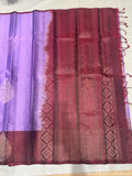 Vaidoori lavender vaira oosi handloom softsilk saree - Pure silk saree