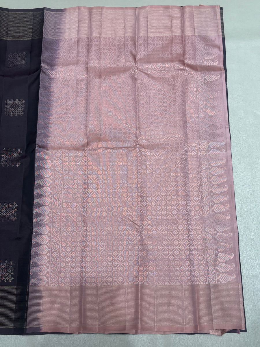 Samyukta Kolam coffee brown softsilk saree