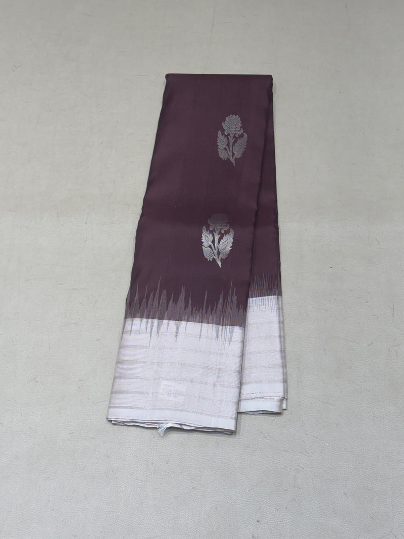 Niraavi coffee brown handloom softsilk saree - Pure silk saree