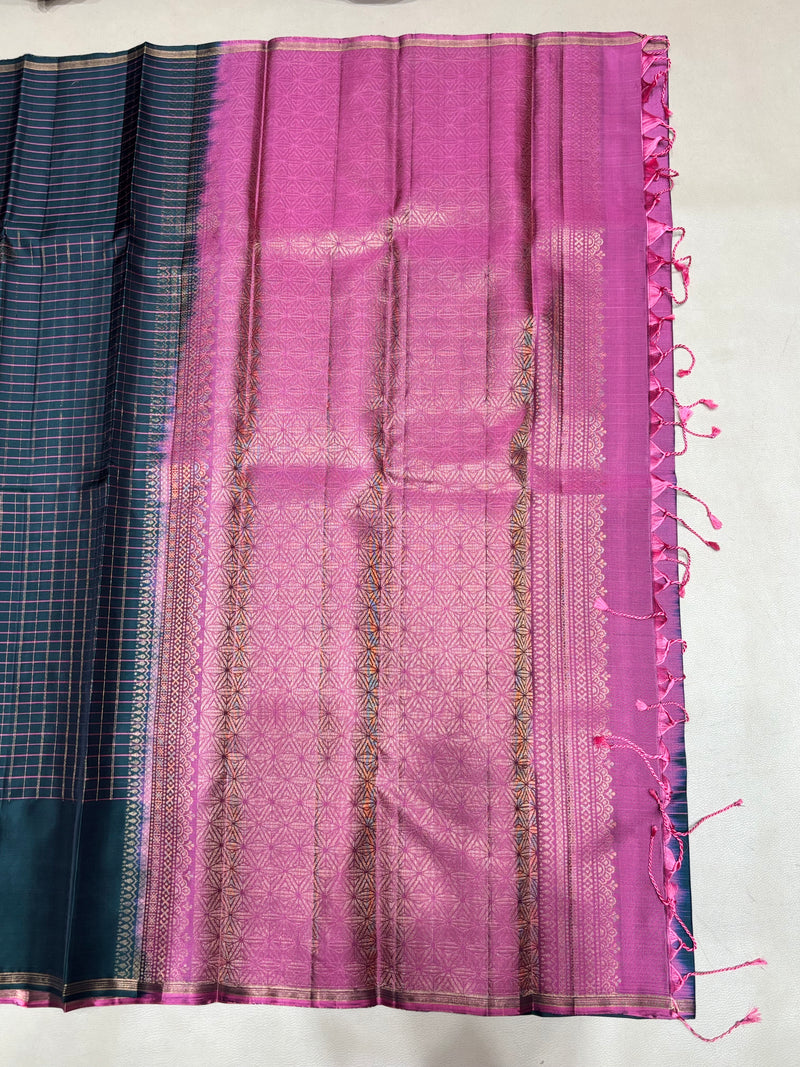 Charvitha bottle green handloom softsilk saree - Pure silk saree